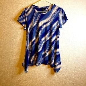 SIMPLY Vera Vera Wang two tone blue white rare shirt small